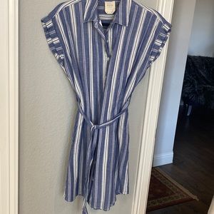 Blue and white summer dress